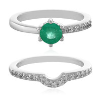 Russian Emerald Silver Ring