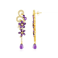 Siberian Amethyst Silver Earrings