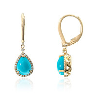 14K Sleeping Beauty Turquoise Gold Earrings (CIRARI)