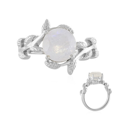Rainbow Moonstone Silver Ring