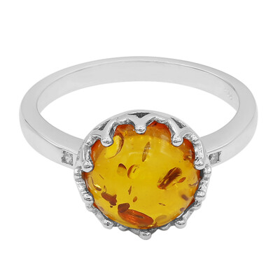 Amber Silver Ring