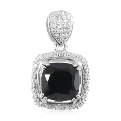 Black Spinel Silver Pendant