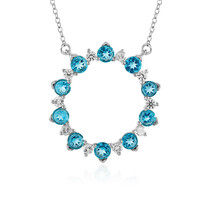 Paraiba Color Topaz Silver Necklace