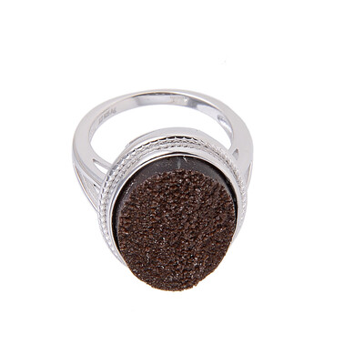 Zwenkau Druzy Wood Silver Ring