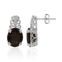 Smoky Quartz Silver Earrings