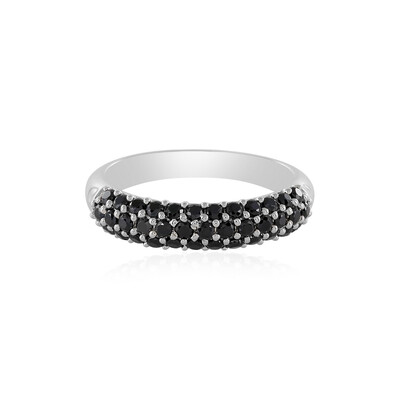Black Spinel Silver Ring