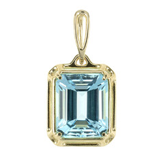 9K Sky Blue Topaz Gold Pendant