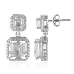 White Topaz Silver Earrings
