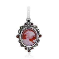 Red Agate Silver Pendant
