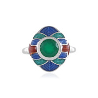 Green Onyx Silver Ring (Adela Silber)