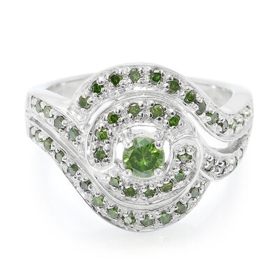 Fancy Diamond Silver Ring