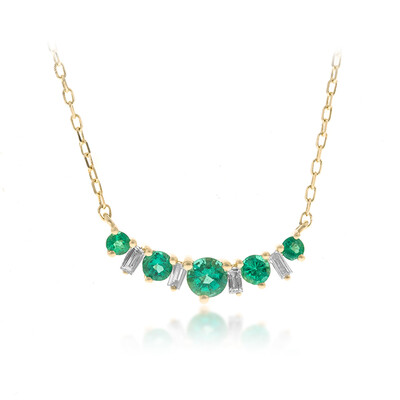 14K AAA Zambian Emerald Gold Necklace (CIRARI)