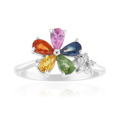 Green Sapphire Silver Ring