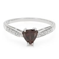 Red Zircon Silver Ring