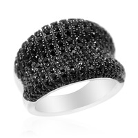 Black Spinel Silver Ring