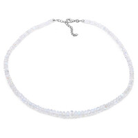 Rainbow Moonstone Silver Necklace