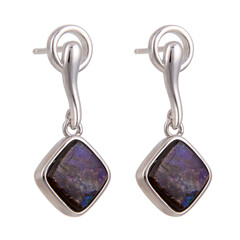 Ammolite Silver Earrings