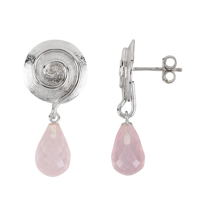 Rose Quartz Silver Earrings