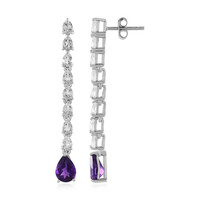 Zambian Amethyst Silver Earrings