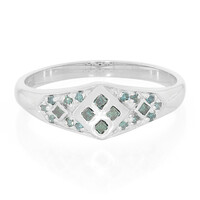 Fancy Diamond Silver Ring