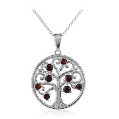 Garnet Silver Necklace