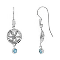 Blue Topaz Silver Earrings