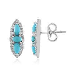 Sleeping Beauty Turquoise Silver Earrings