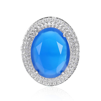 Blue Agate Silver Ring