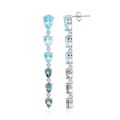 Swiss Blue Topaz Silver Earrings