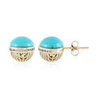 9K Sleeping Beauty Turquoise Gold Earrings (Ornaments by de Melo)