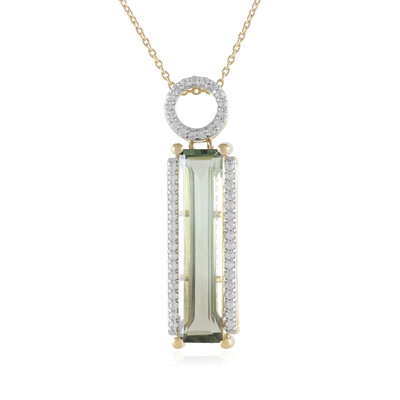 Green Amethyst Silver Necklace