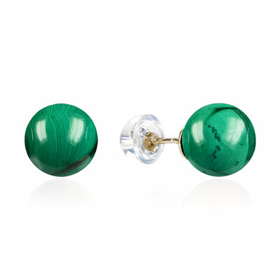 18K Malachite Gold Earrings
