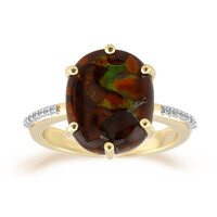 9K Fire Agate Gold Ring