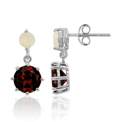 Garnet Silver Earrings
