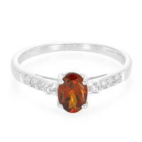 Hessonite Garnet Silver Ring
