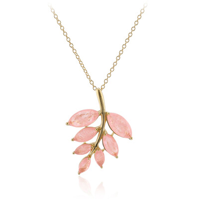 Pink Pastel Quartz Silver Necklace
