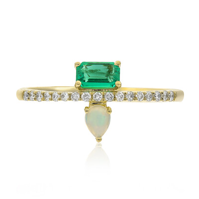 14K AAA Zambian Emerald Gold Ring (CIRARI)