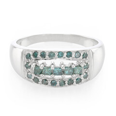 Fancy Diamond Silver Ring
