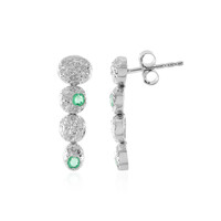 Colombian Emerald Silver Earrings