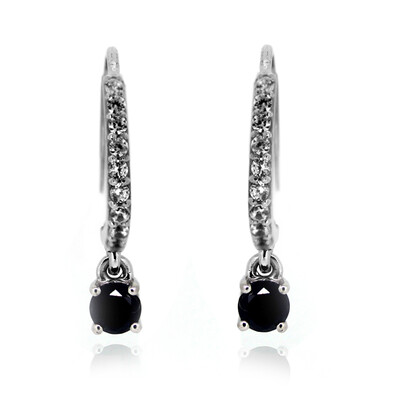 Black Diamond Silver Earrings