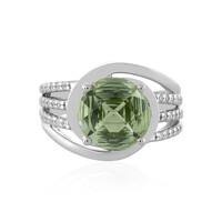 Green Amethyst Silver Ring