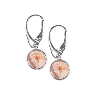 Lace Agate Silver Earrings