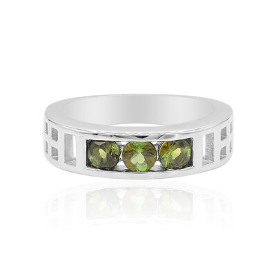 Green Tourmaline Silver Ring (VIENNA 1903)