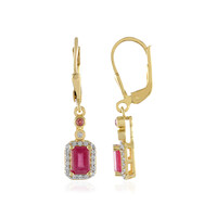 Madagascar Ruby Silver Earrings
