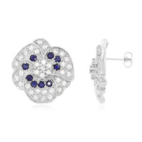 9K Blue Sapphire Gold Earrings