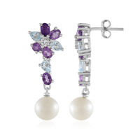 White Freshwater Pearl Silver Earrings