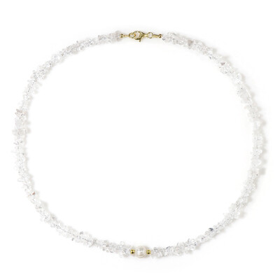 White Quartz Silver Necklace (Riya)