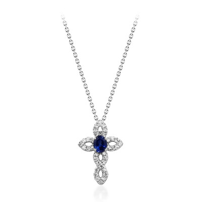 14K Ceylon Sapphire Gold Necklace (CIRARI)