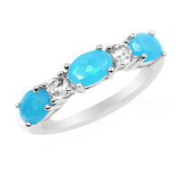 Caribbean Blue Opal Silver Ring