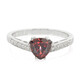 Red Zircon Silver Ring
